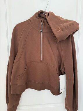 lululemon athletica Brown Half-Zip Sweatshirt Hoodie